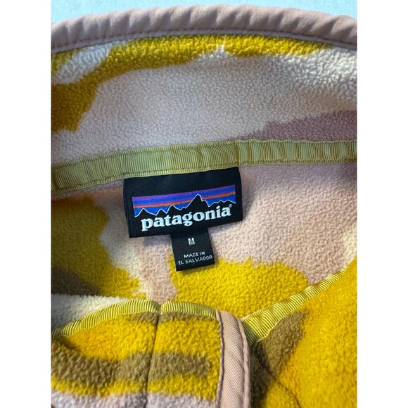Patagonia Synchilla Pink Orange Yellow Camo M Pullover Fleece Jacket rare - Picture 8 of 8